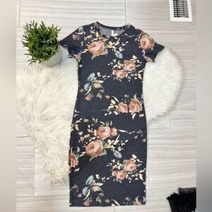 Pinklicious Blue Floral Short Sleeve Dress